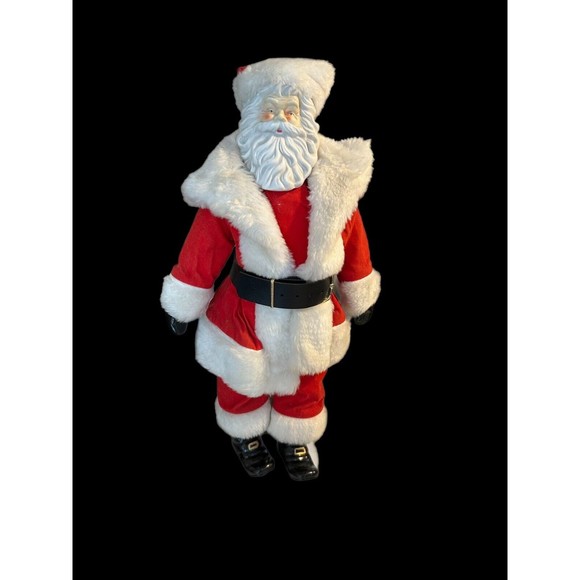 House Of Lloyd Other - Vintage House Of Lloyd Santa Claus Doll W Stand Porcelain Cloth Body  17” Tall